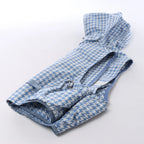 Chrisitan Dior Houndstooth Synthetic Hooded Vest in Blue, Size S