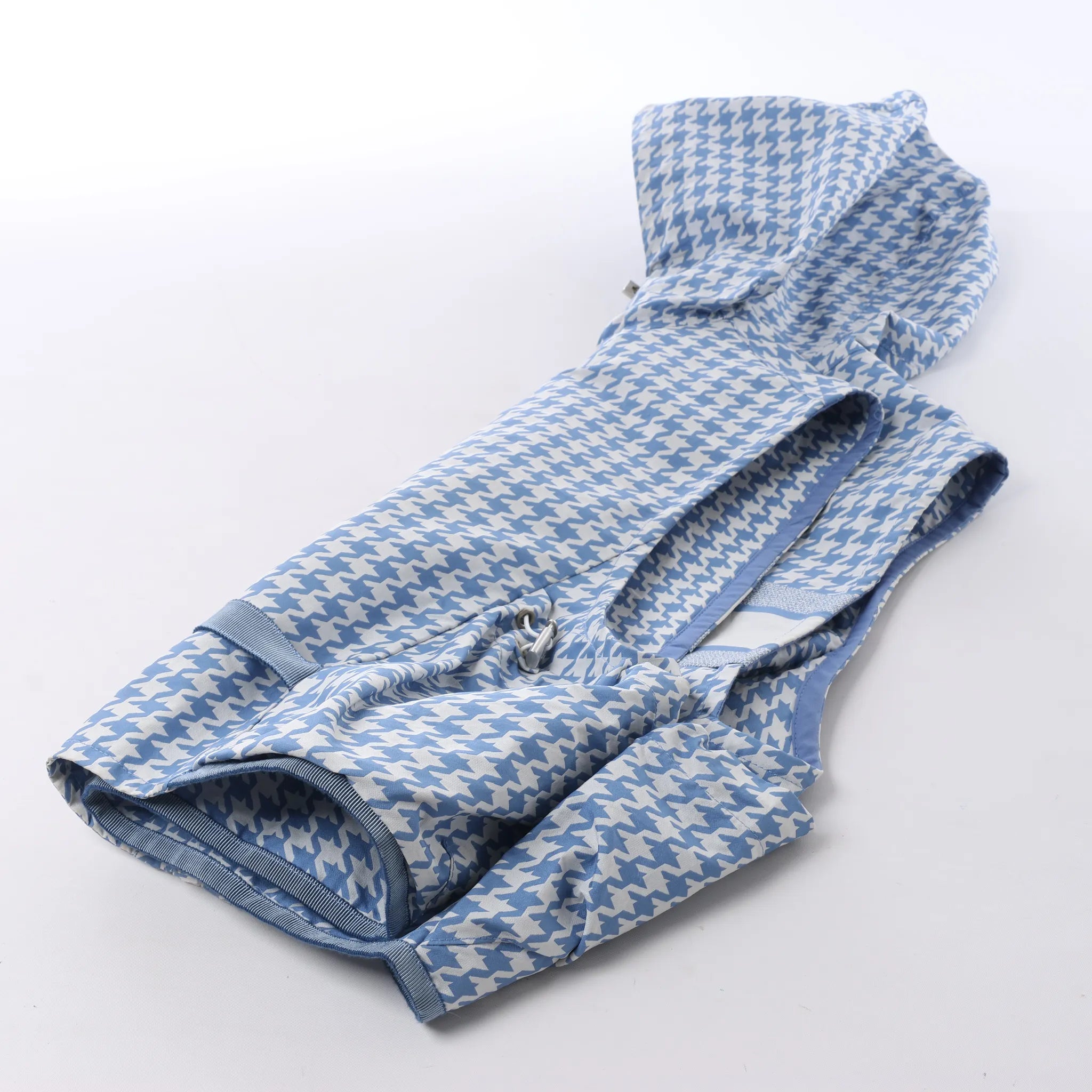 Chrisitan Dior Houndstooth Synthetic Hooded Vest in Blue, Size S