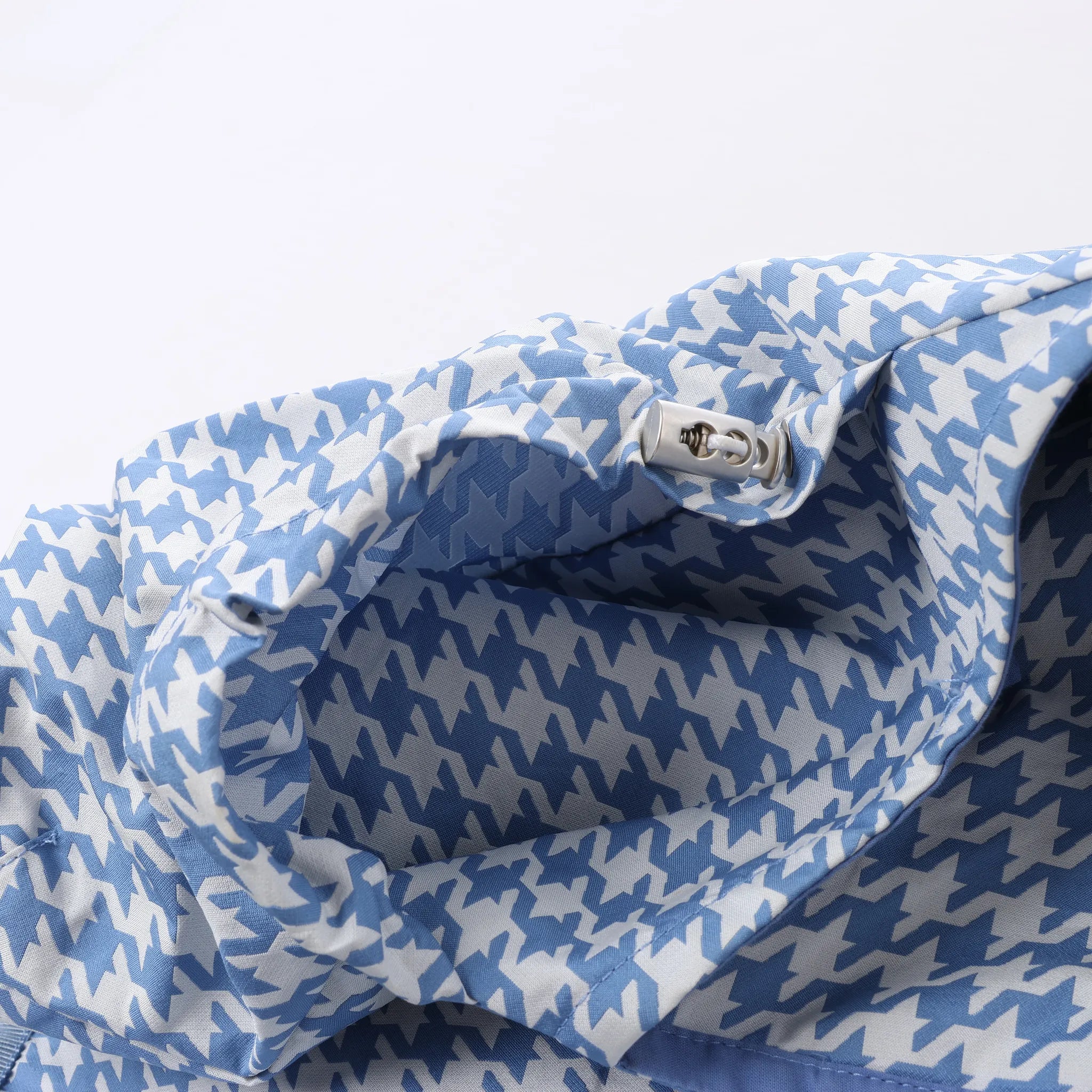Chrisitan Dior Houndstooth Synthetic Hooded Vest in Blue, Size S