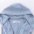 Chrisitan Dior Houndstooth Synthetic Hooded Vest in Blue, Size S