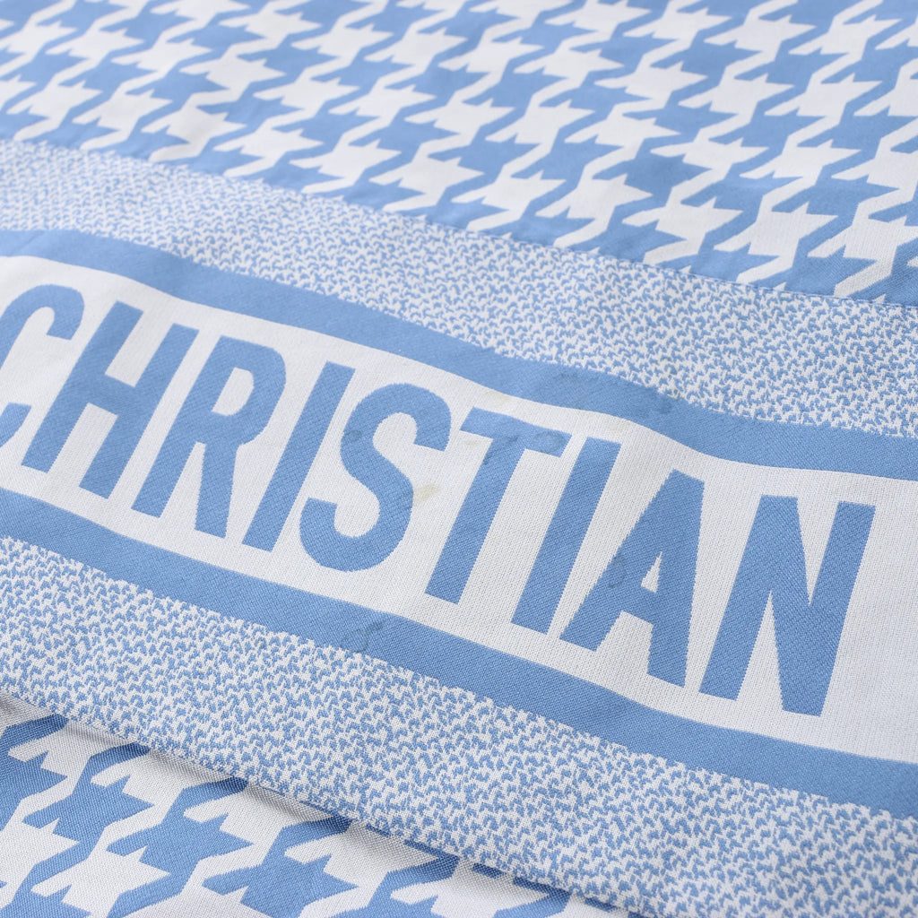 Chrisitan Dior Houndstooth Synthetic Hooded Vest in Blue, Size S
