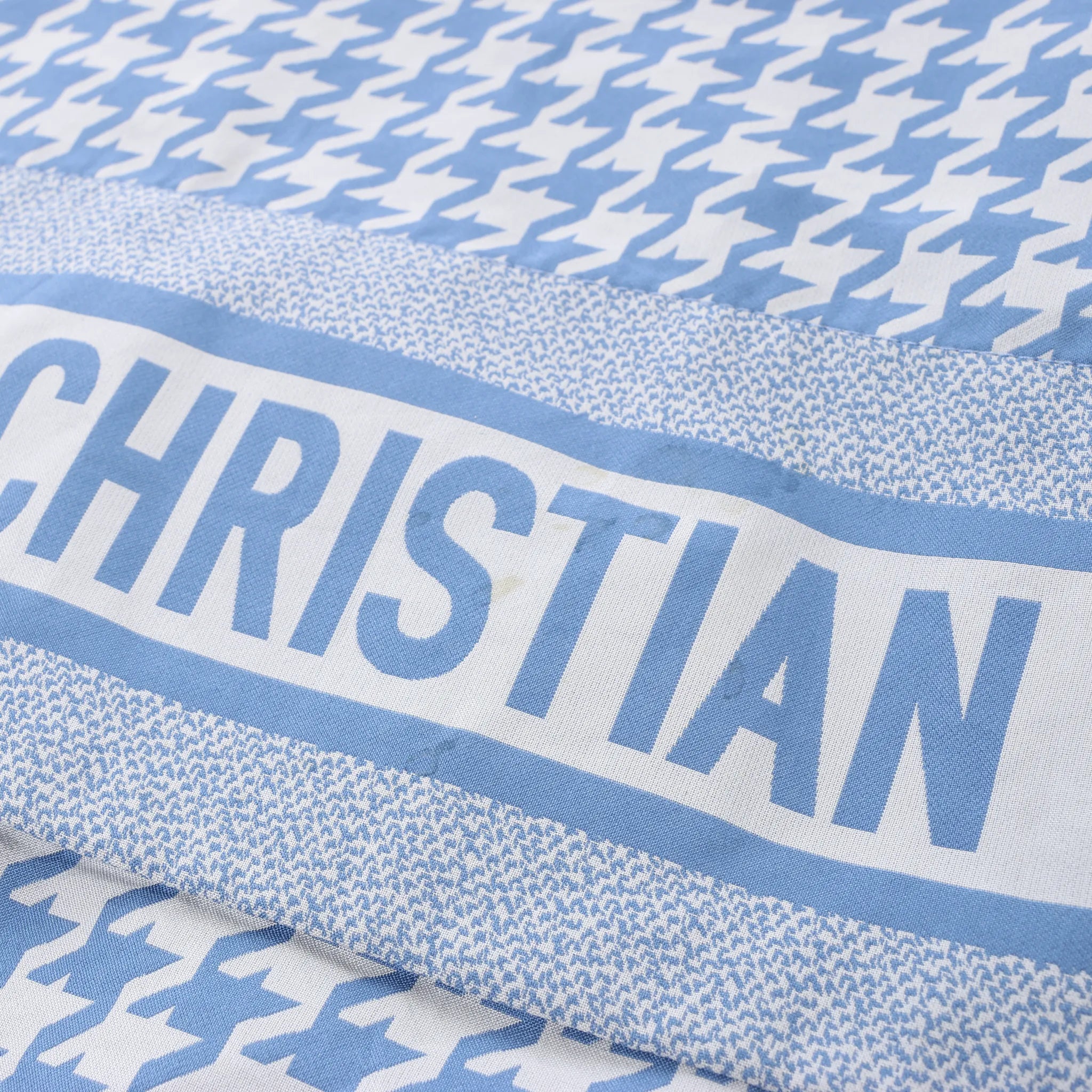 Chrisitan Dior Houndstooth Synthetic Hooded Vest in Blue, Size S