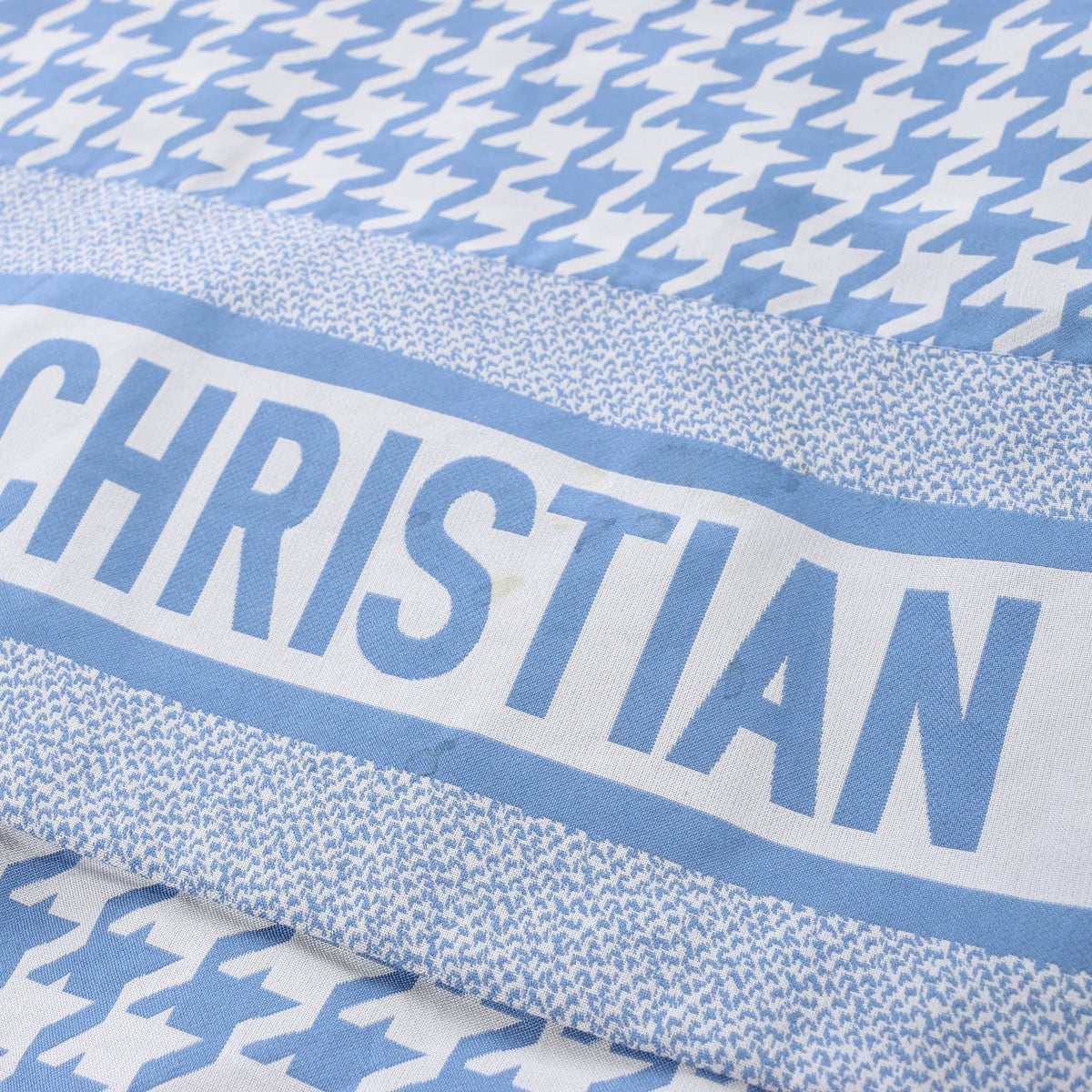 Chrisitan Dior Houndstooth Synthetic Hooded Vest in Blue, Size S