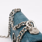 Bolso de hombro con cadena de piel Dior Caro en azul