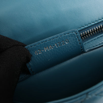 Sac bandoulière chaîne en cuir Christian Dior Caro bleu