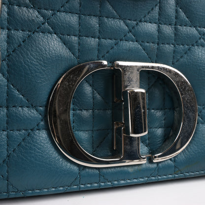 Sac bandoulière chaîne en cuir Christian Dior Caro bleu