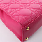 Dior Vintage Cannage Leather Shoulder Bag in Pink
