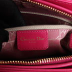 Dior Vintage Cannage Leather Shoulder Bag in Pink
