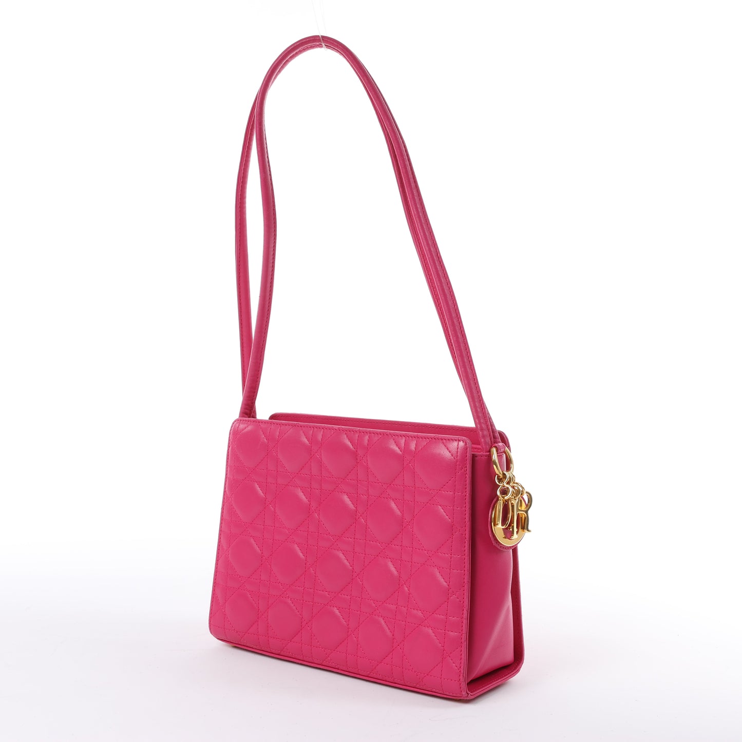 Sac bandoulière en cuir Cannage vintage Dior rose