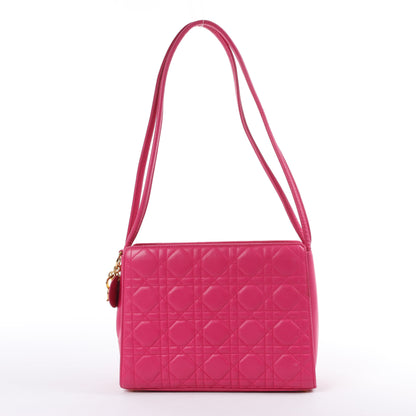 Sac bandoulière en cuir Cannage vintage Dior rose