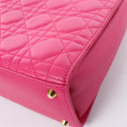 Dior Vintage Cannage Leather Shoulder Bag in Pink