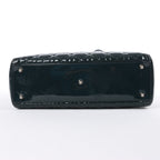 Dior Lady Dior Large Cannage Patent Leather 2Way Handbag in Green