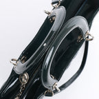 Dior Lady Dior Large Cannage Patent Leather 2Way Handbag in Green