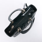 Dior Lady Dior Large Cannage Patent Leather 2Way Handbag in Green