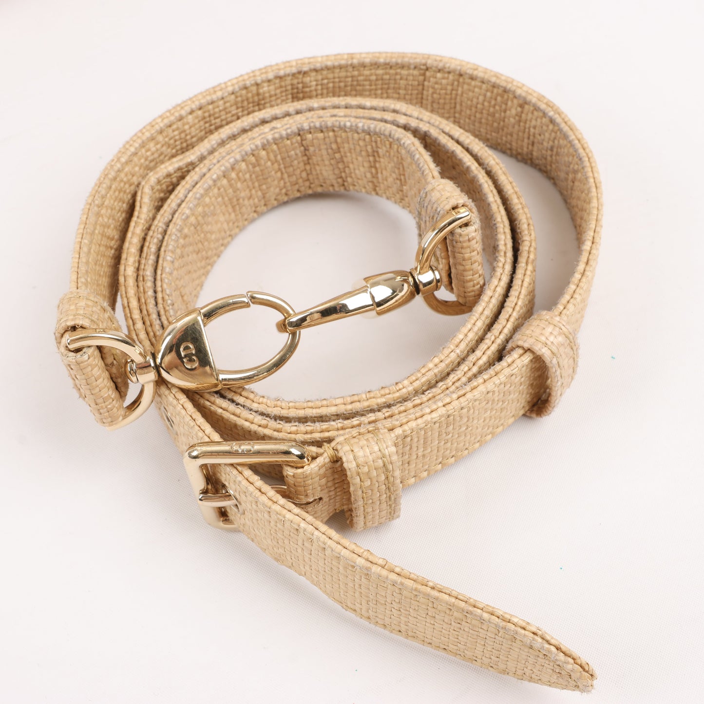 Dior Lady D-Lite Raffia Woven Cannage Embroidered Medium 2Way Handbag in Beige