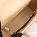 Dior Lady D-Lite Raffia Woven Cannage Embroidered Medium 2Way Handbag in Beige
