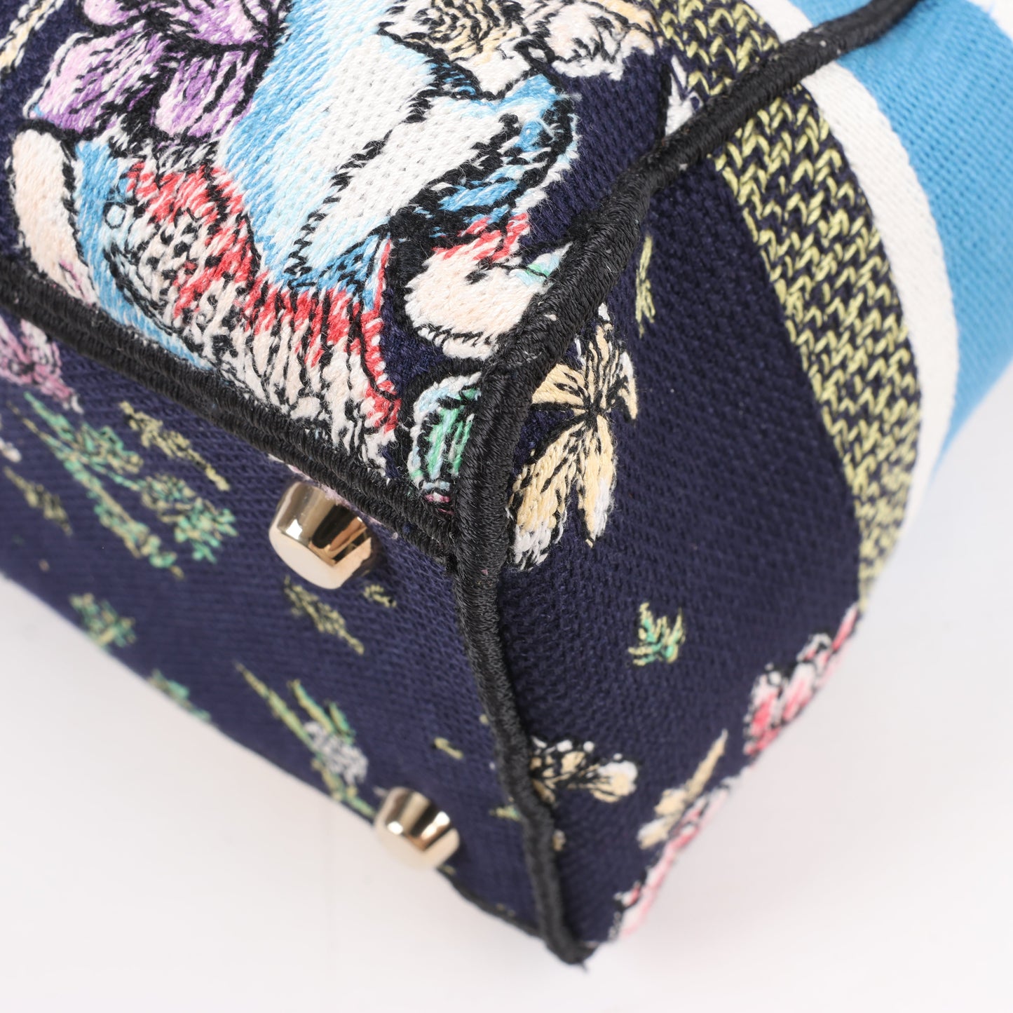 Dior Lady D-Lite Canvas D-Constellation Embroidered Medium 2Way Handbag in Multicolor