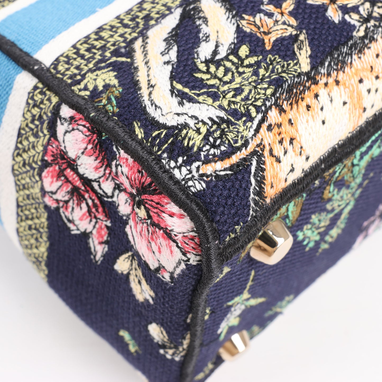 Dior Lady D-Lite Canvas D-Constellation Embroidered Medium 2Way Handbag in Multicolor