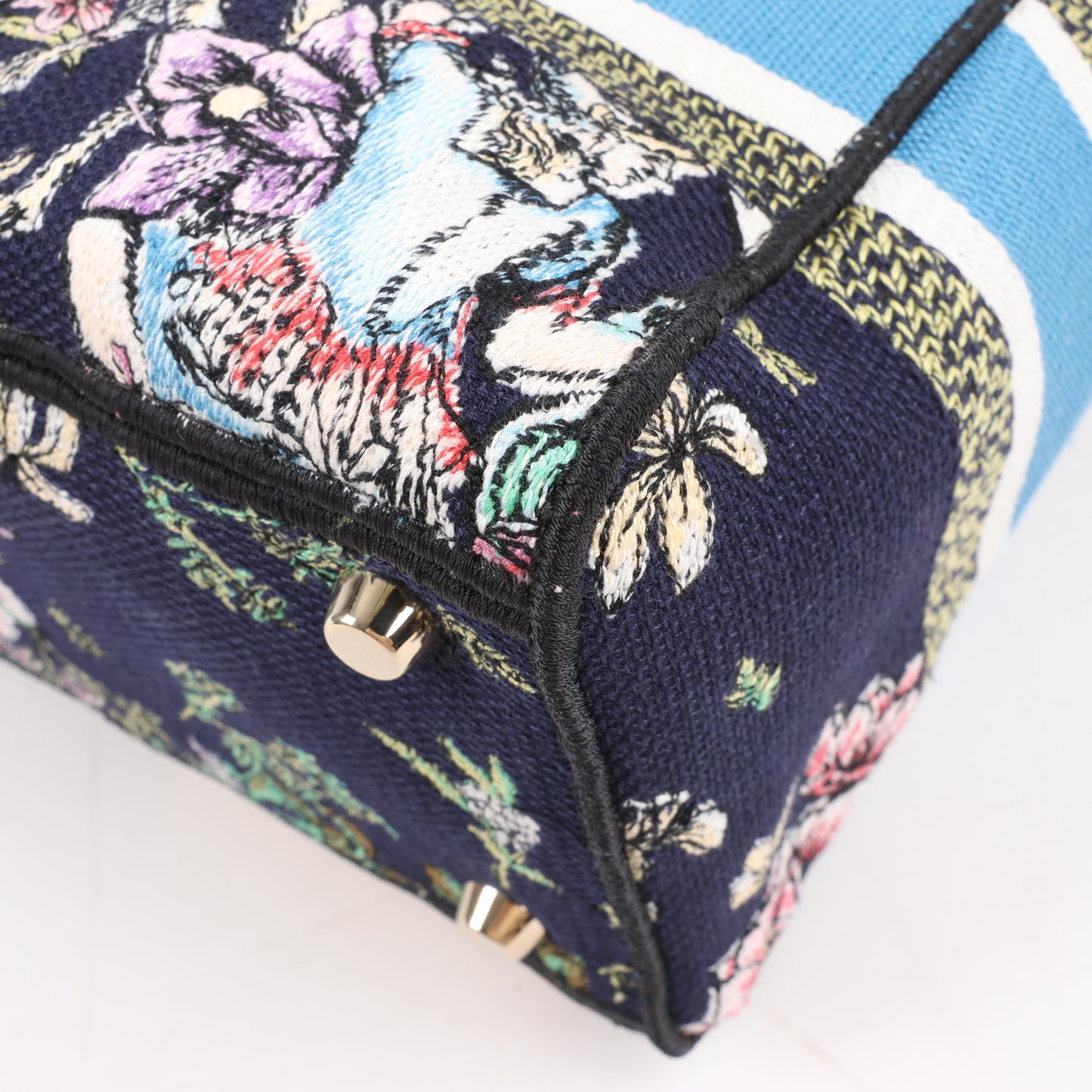 Dior Lady D-Lite Canvas D-Constellation Embroidered Medium 2Way Handbag in Multicolor