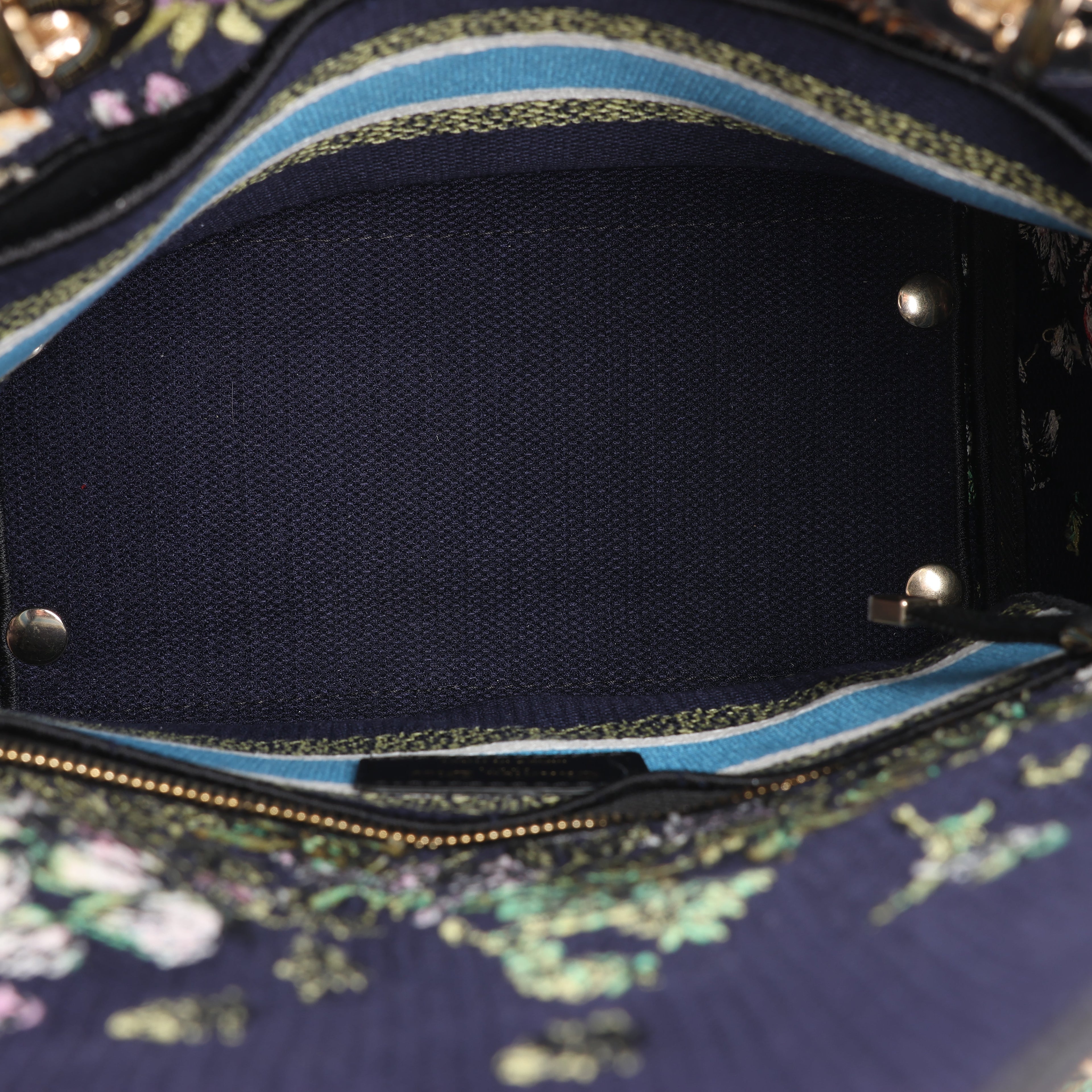 Dior Lady D-Lite Canvas D-Constellation Embroidered Medium 2Way Handbag in Multicolor
