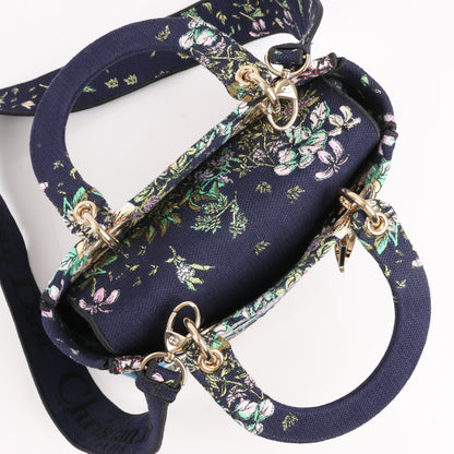 Sac à main Christian Dior Lady D-Lite en toile brodée D-Constellation, taille moyenne, 2 voies, multicolore