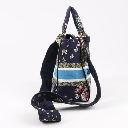 Sac à main Christian Dior Lady D-Lite en toile brodée D-Constellation, taille moyenne, 2 voies, multicolore