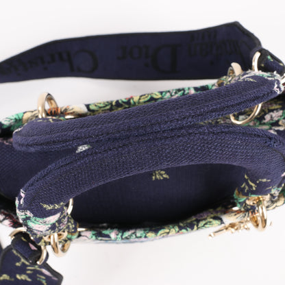 Dior Lady D-Lite Canvas D-Constellation Embroidered Medium 2Way Handbag in Multicolor