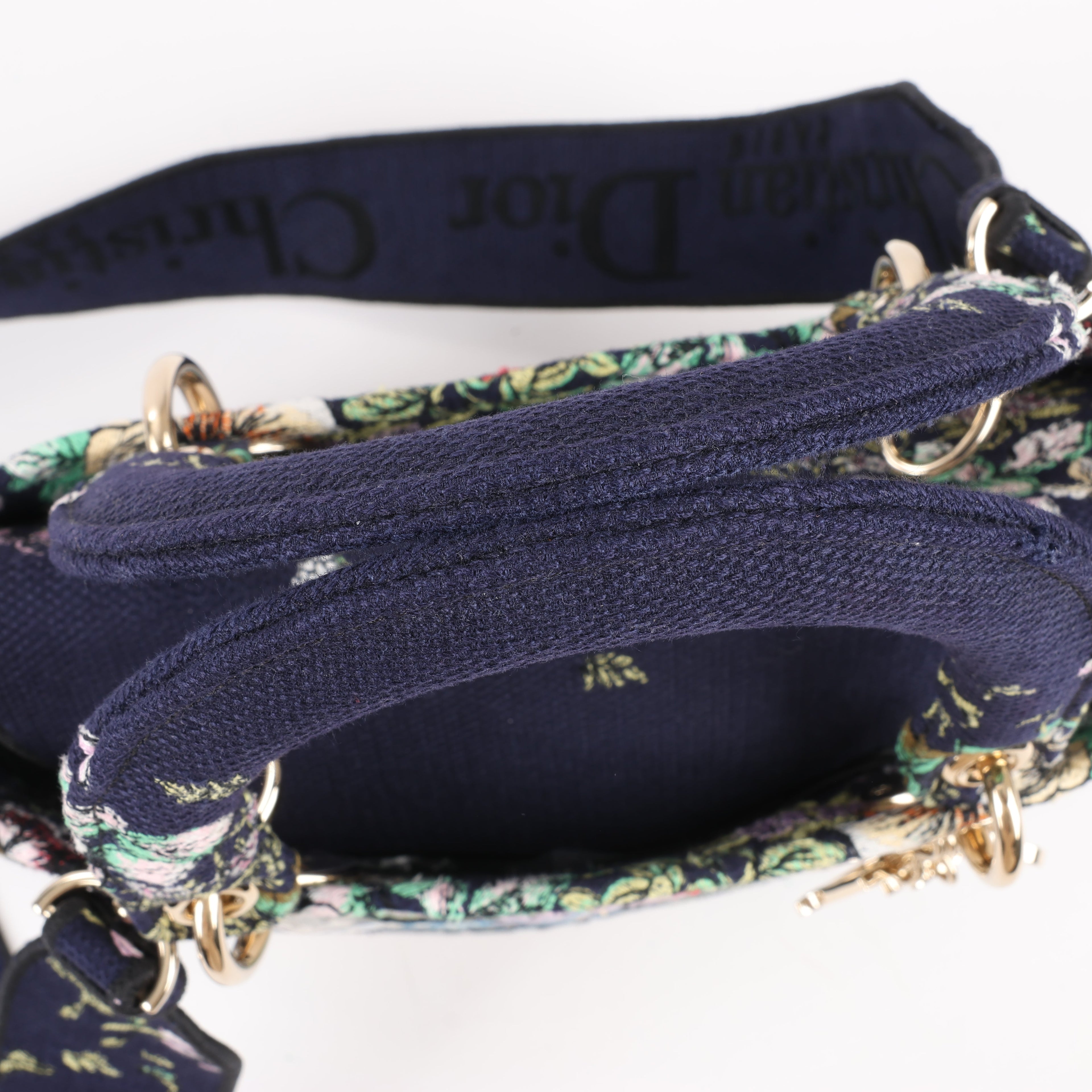 Dior Lady D-Lite Canvas D-Constellation Embroidered Medium 2Way Handbag in Multicolor