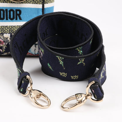 Dior Lady D-Lite Canvas D-Constellation Embroidered Medium 2Way Handbag in Multicolor