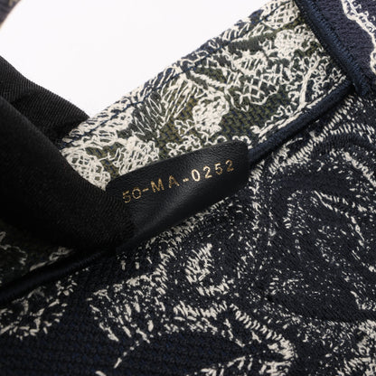 Christian Dior Toile Doo JUY Embroidery Book Large Canvas Tote Bag in Navy Blue
