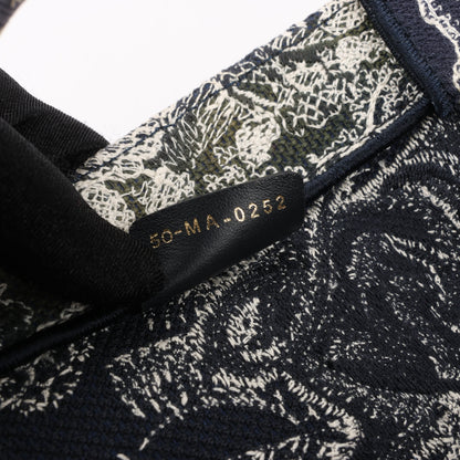 Christian Dior Toile Doo JUY Embroidery Book Large Canvas Tote Bag in Navy Blue