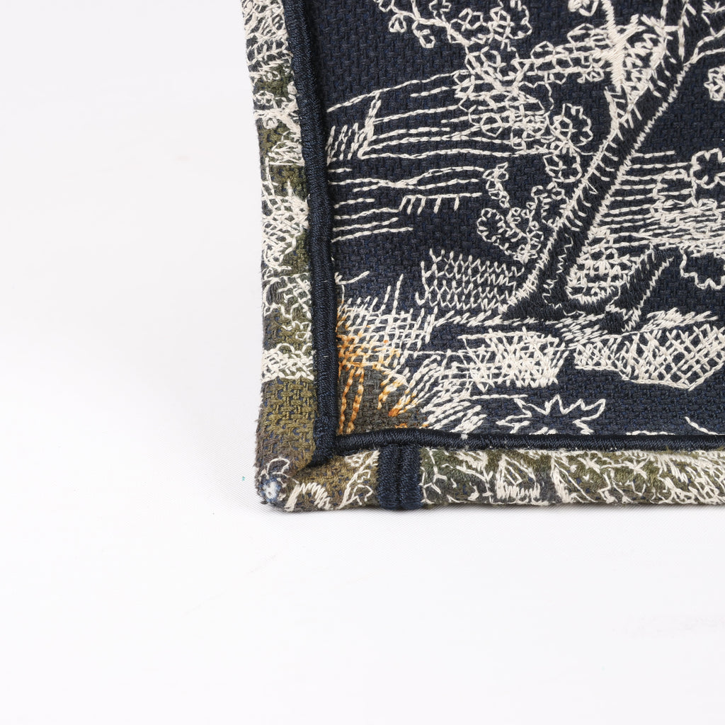 Dior Toile Doo JUY Embroidery Book Large Canvas Tote Bag in Navy Blue