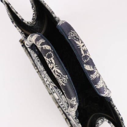 Christian Dior Toile Doo JUY Embroidery Book Large Canvas Tote Bag in Navy Blue