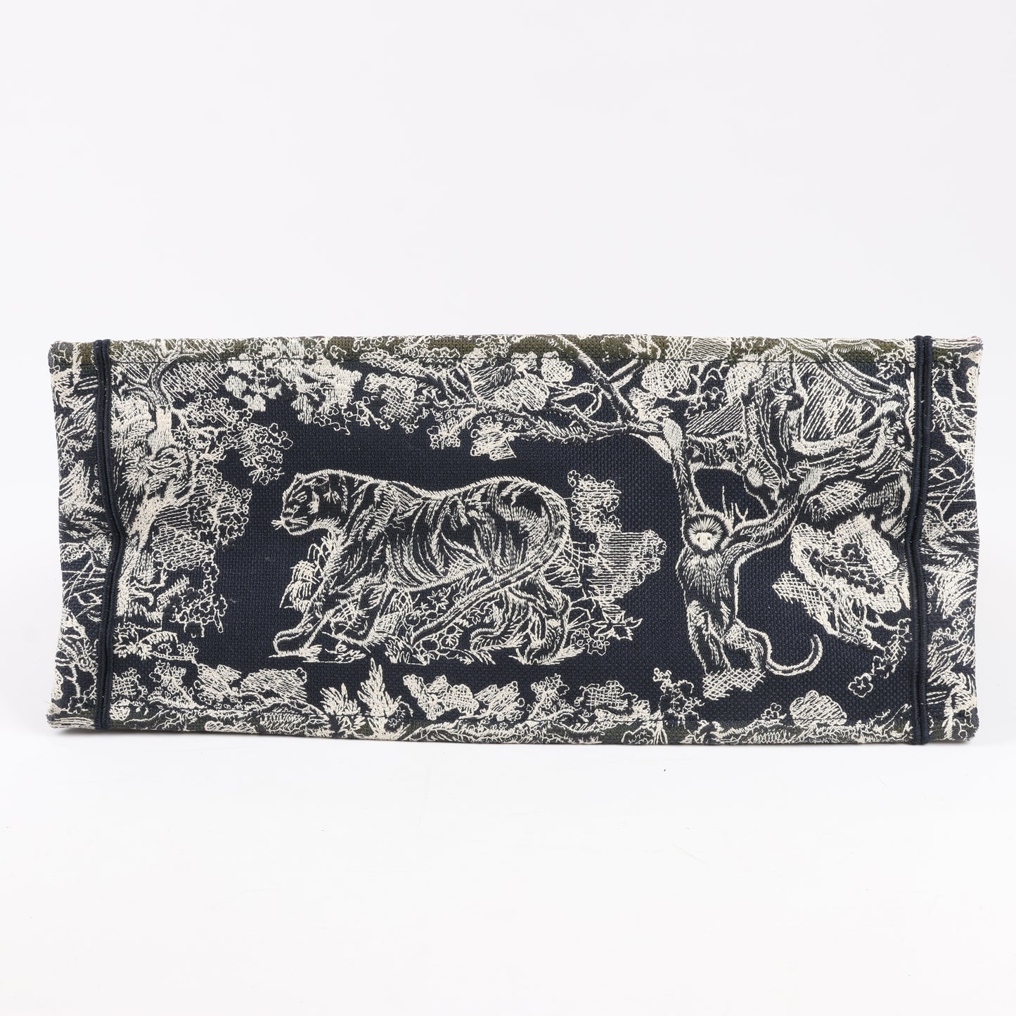 Christian Dior Toile Doo JUY Embroidery Book Large Canvas Tote Bag in Navy Blue