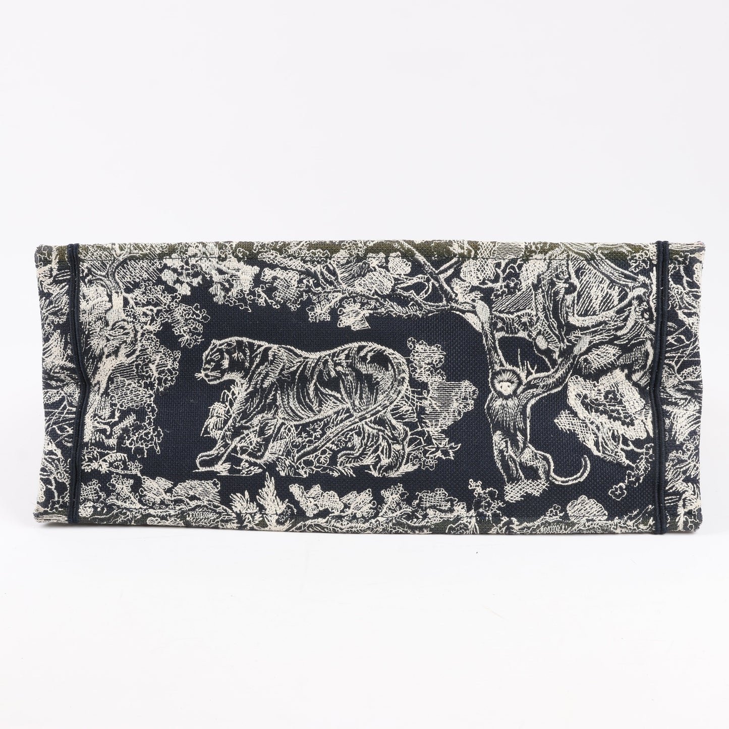 Christian Dior Toile Doo JUY Embroidery Book Large Canvas Tote Bag in Navy Blue