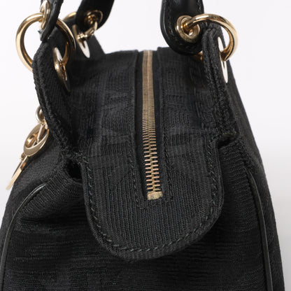 Christian Dior – Macros Cannage Coating Canvas-Handtasche in Schwarz