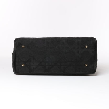 Christian Dior – Macros Cannage Coating Canvas-Handtasche in Schwarz