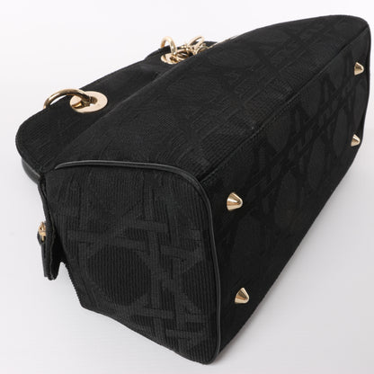Christian Dior – Macros Cannage Coating Canvas-Handtasche in Schwarz