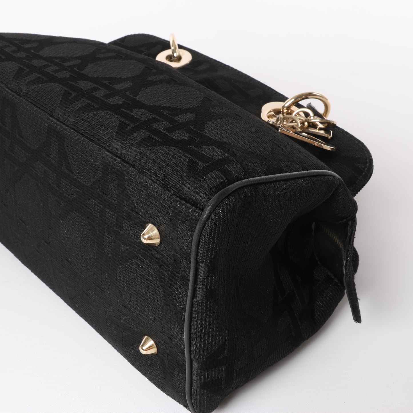 Christian Dior – Macros Cannage Coating Canvas-Handtasche in Schwarz