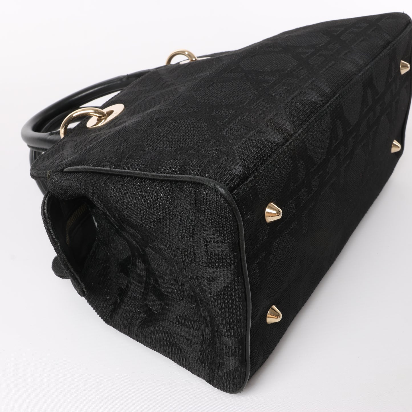 Christian Dior – Macros Cannage Coating Canvas-Handtasche in Schwarz