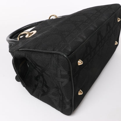 Christian Dior – Macros Cannage Coating Canvas-Handtasche in Schwarz