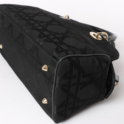 Christian Dior – Macros Cannage Coating Canvas-Handtasche in Schwarz