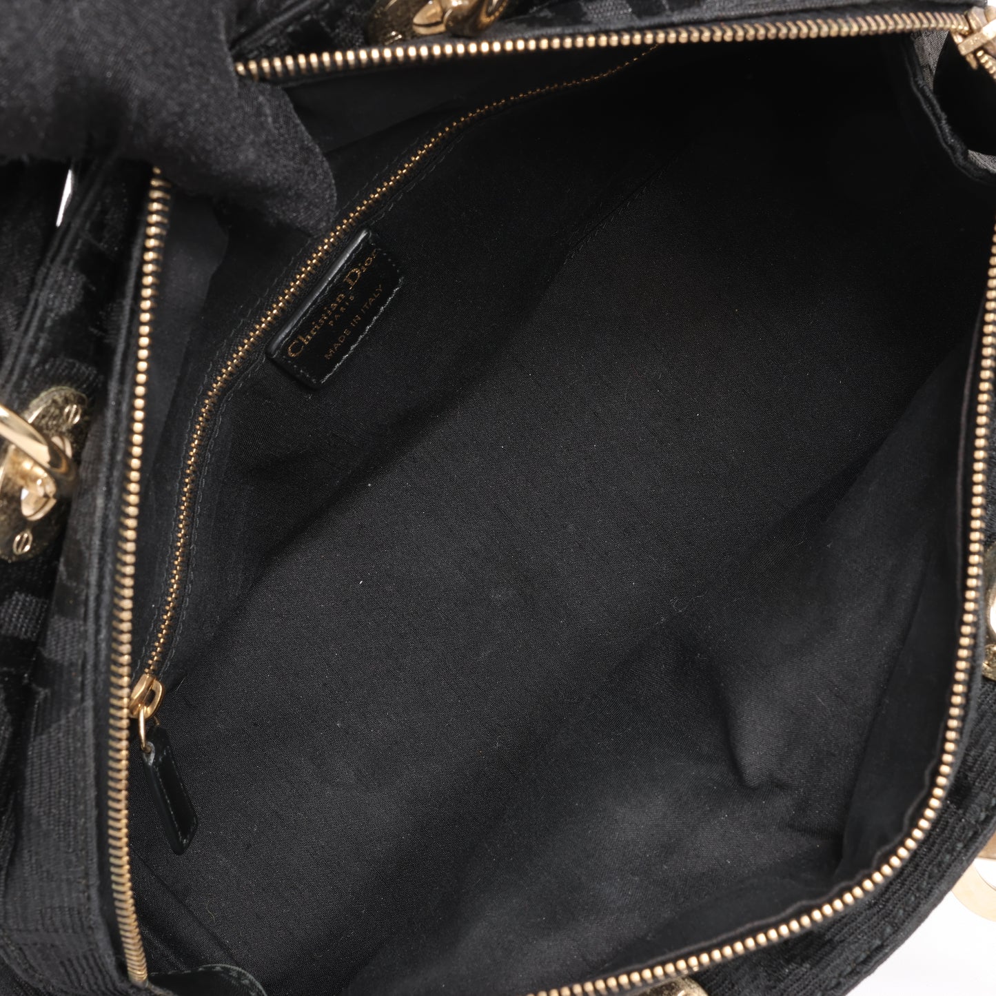 Christian Dior – Macros Cannage Coating Canvas-Handtasche in Schwarz