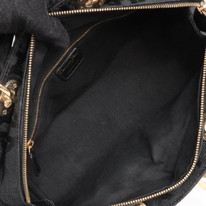 Christian Dior – Macros Cannage Coating Canvas-Handtasche in Schwarz