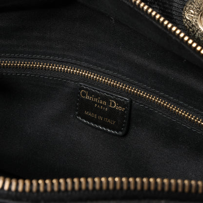 Christian Dior – Macros Cannage Coating Canvas-Handtasche in Schwarz