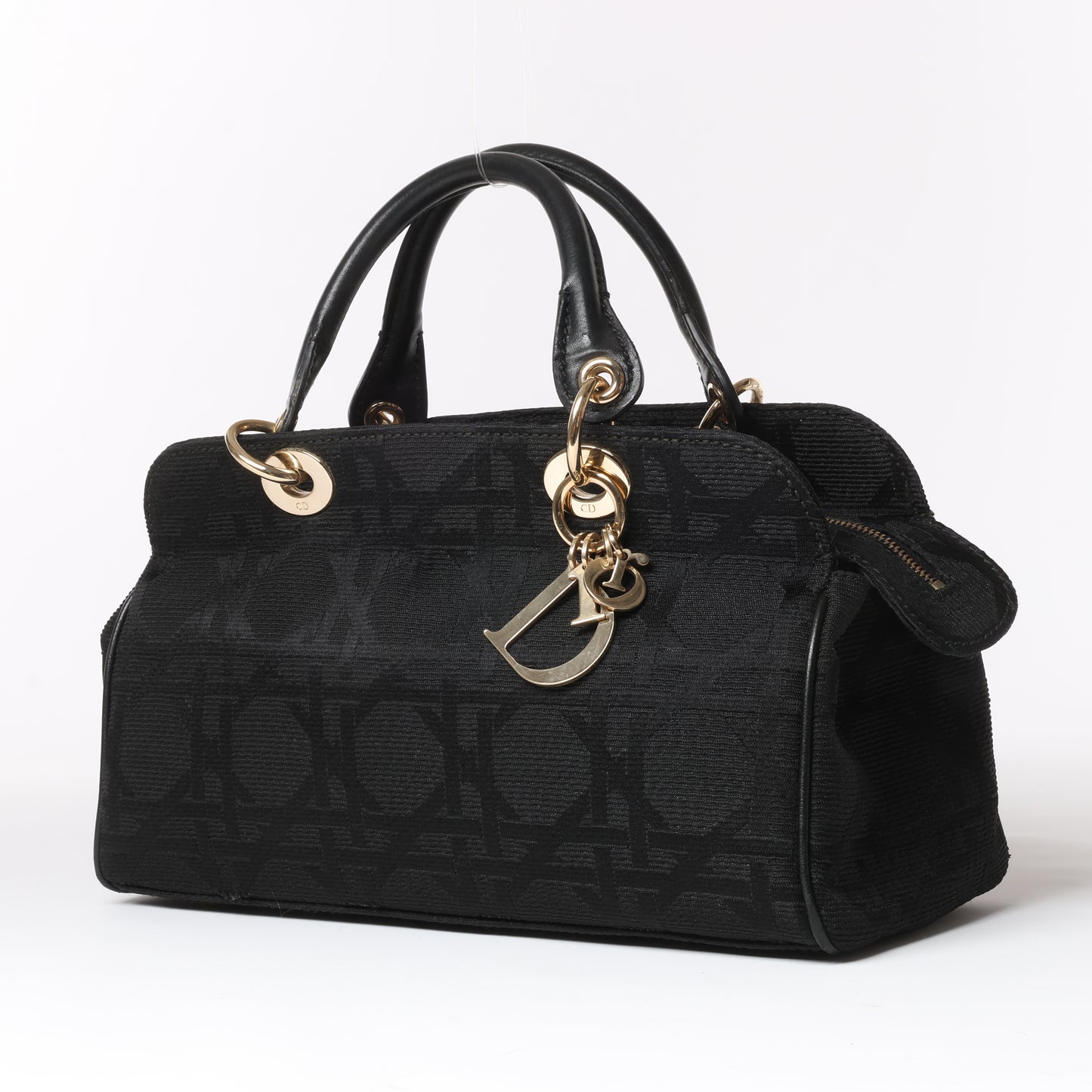 Christian Dior – Macros Cannage Coating Canvas-Handtasche in Schwarz