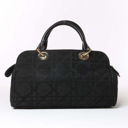 Christian Dior – Macros Cannage Coating Canvas-Handtasche in Schwarz