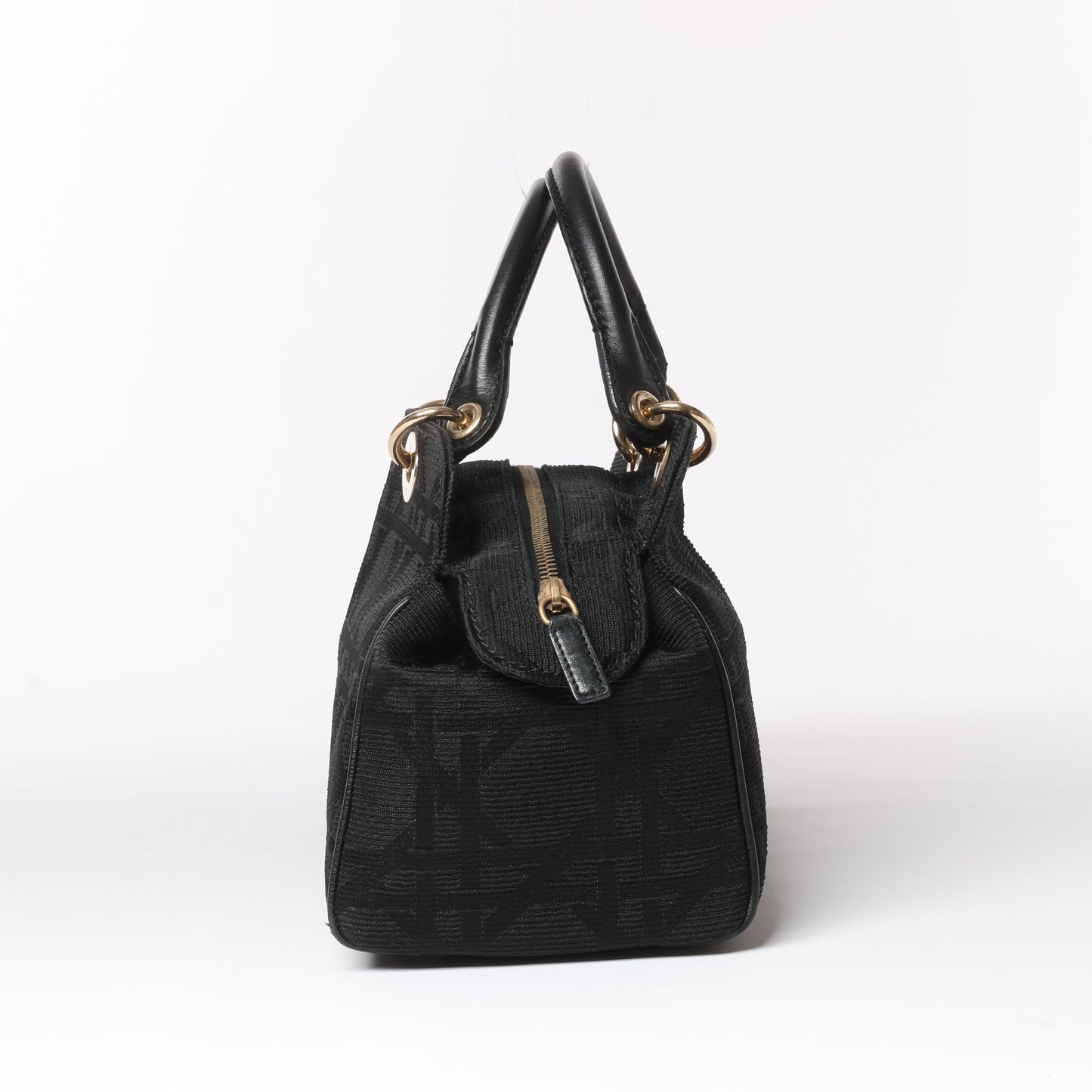 Christian Dior – Macros Cannage Coating Canvas-Handtasche in Schwarz
