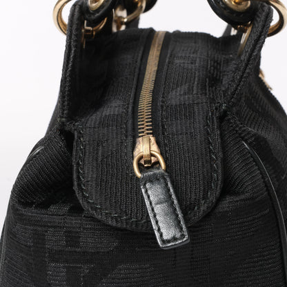 Christian Dior – Macros Cannage Coating Canvas-Handtasche in Schwarz
