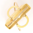 Dior Lady Dior Patent Leather Cannage Large 2Way Handbag in Yellow
